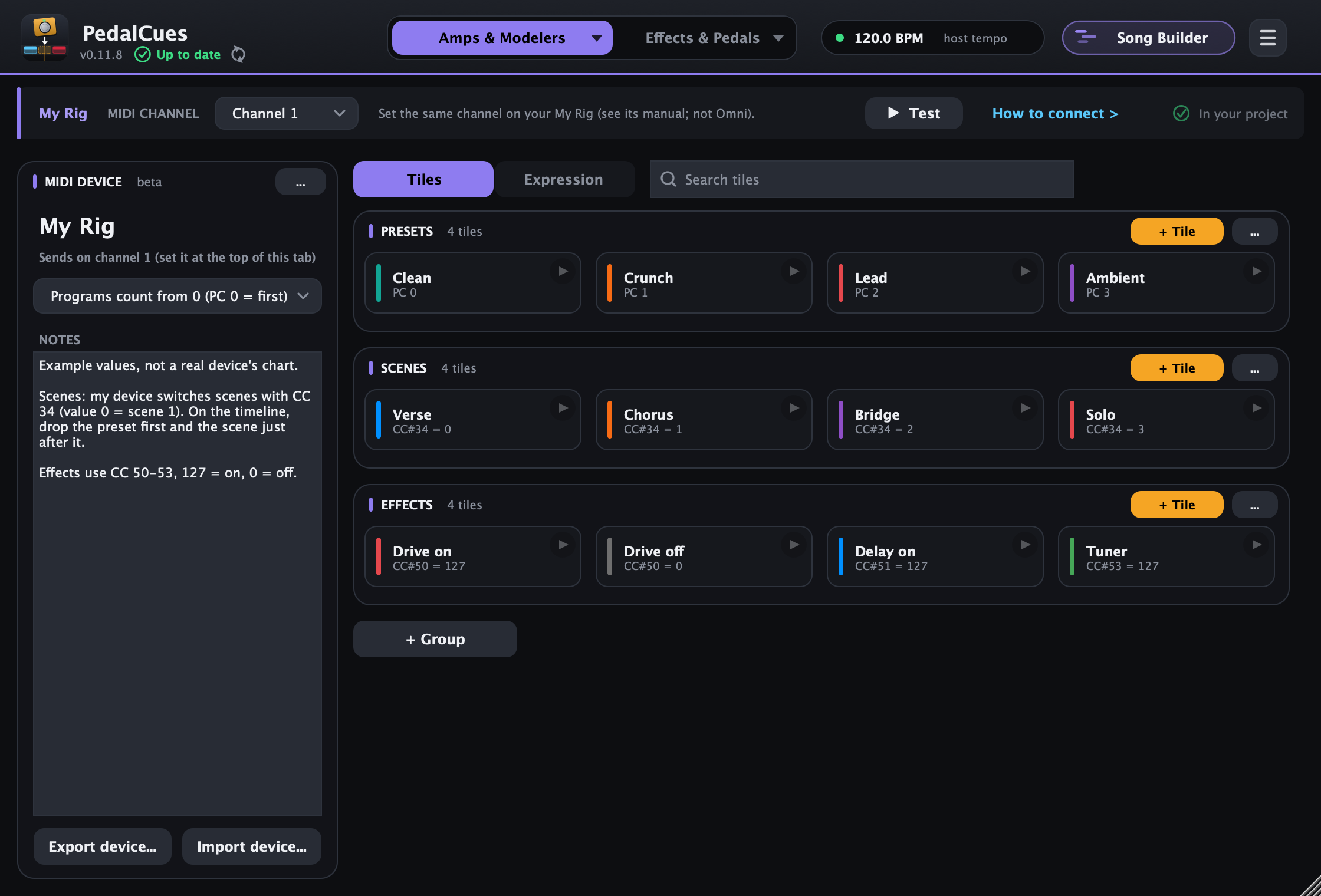 A custom MIDI device