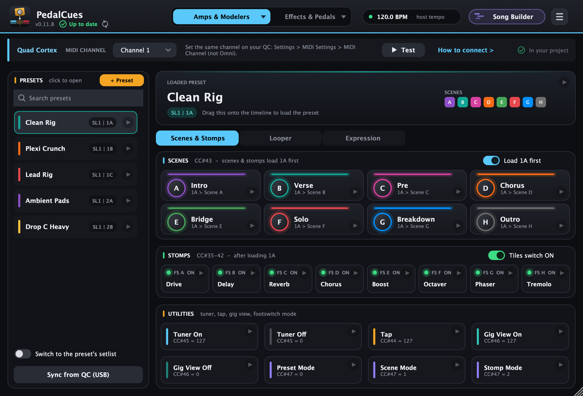 PedalCues Quad Cortex page