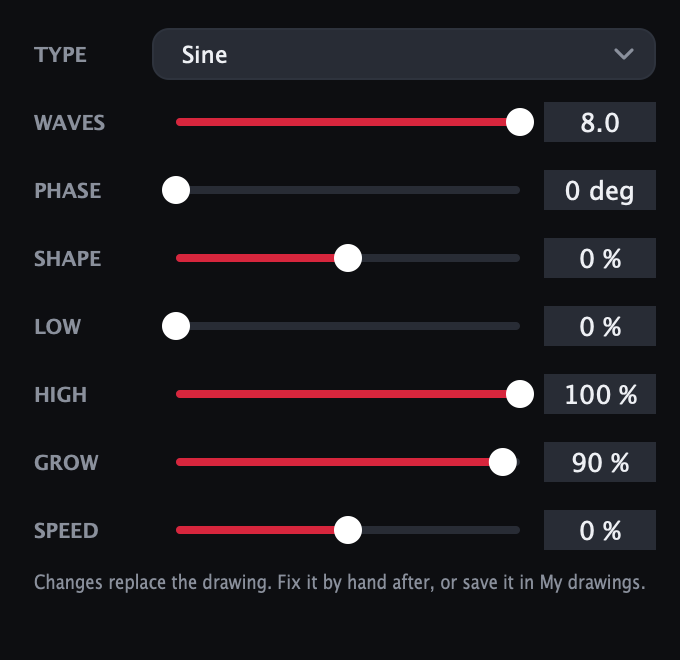 Wave settings