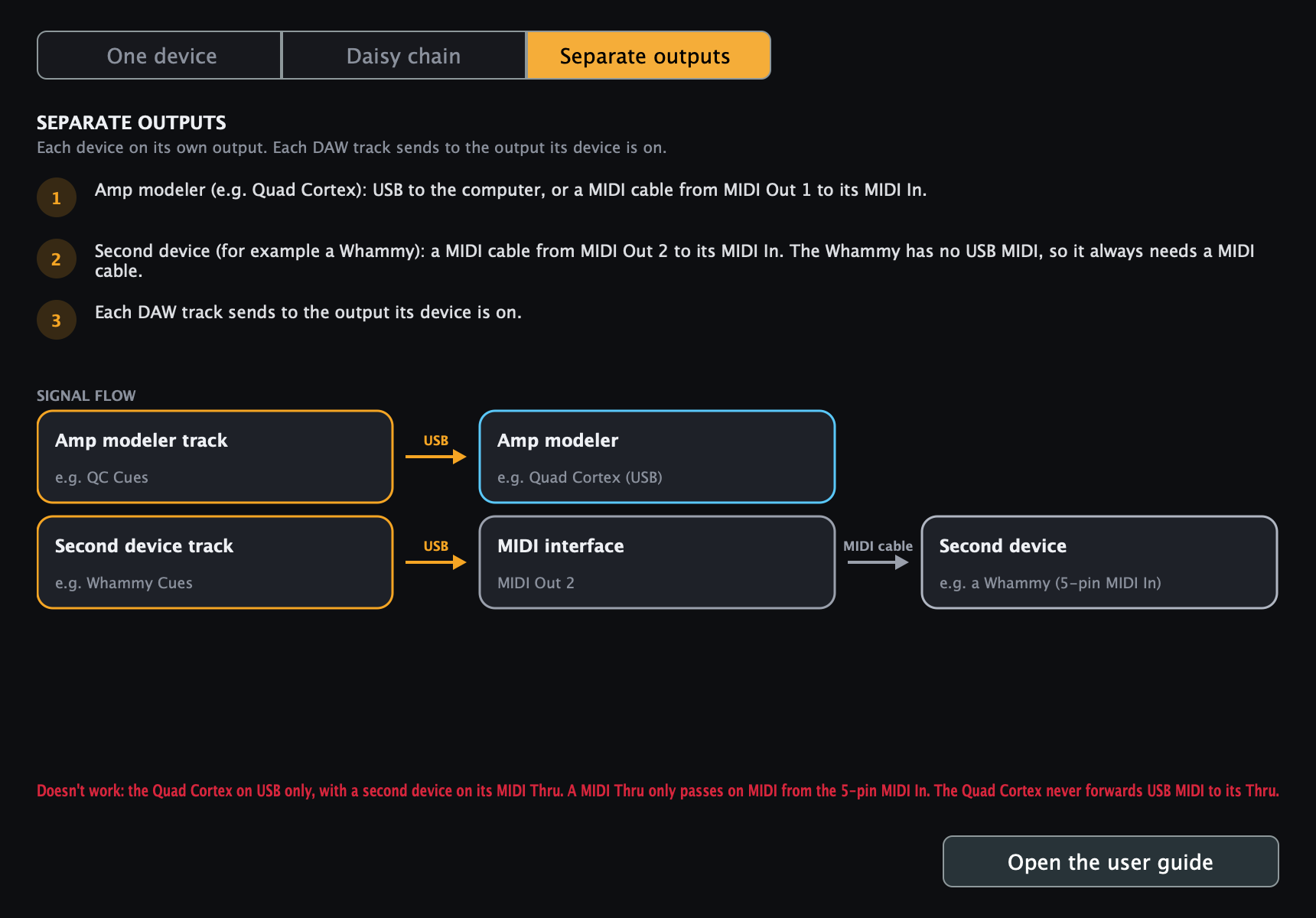 Separate outputs